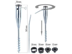Royal Gardineer Sonnenschirm-Halterung:2er-Set Universal Stahl-Sonnenschirmständer Mit Bodendübel, Ø Bis 66mm -Rosenstein & Söhne Shop nc2170 8 1