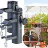 Royal Gardineer Sonnenschirmständer:2er-Set Stahl-Sonnenschirmhalter Für Geländer Bis 70 Mm, Ø Bis 50 Mm