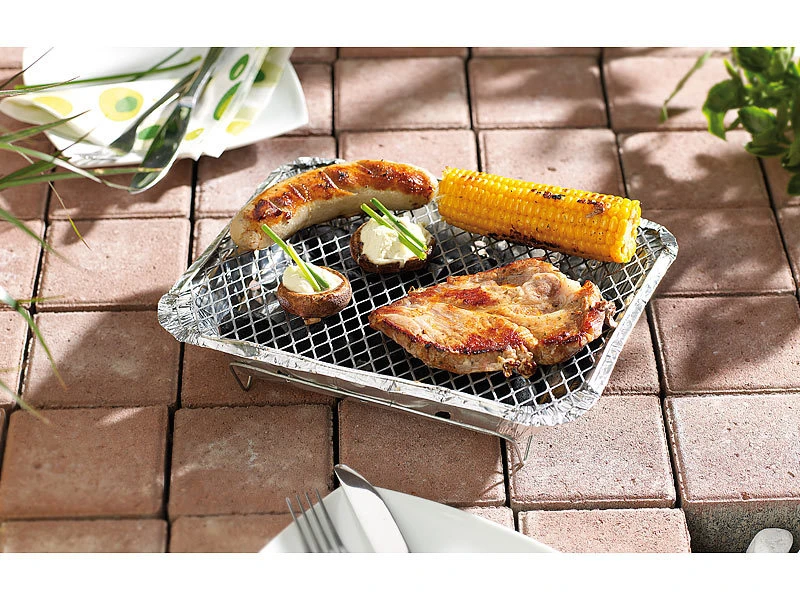 Infactory Grillschale:2er-Set Handliche Einweggrills Mit 500 G Kohle Je Grill Und Anzünder 5 Infactory Grillschale:2er-Set Handliche Einweggrills Mit 500 G Kohle Je Grill Und Anzünder – Bild 3