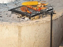 Rosenstein & Söhne Grillgitter:Mobiler Lagerfeuer-Grillrost Mit Erdspieß, 36 X 36 Cm -Rosenstein & Söhne Shop nc3440 1