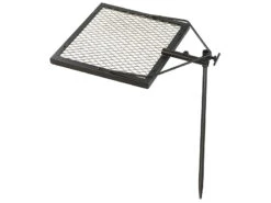 Rosenstein & Söhne Grillgitter:Mobiler Lagerfeuer-Grillrost Mit Erdspieß, 36 X 36 Cm