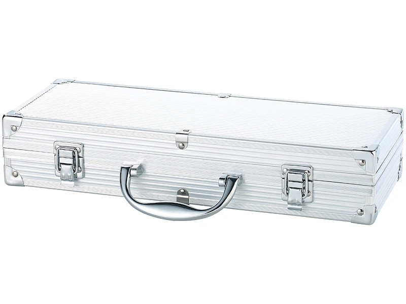 Rosenstein & Söhne Grillkoffer:Edelstahl-Grillbesteck Im Aluminium-Koffer 5 Rosenstein & Söhne Grillkoffer:Edelstahl-Grillbesteck Im Aluminium-Koffer – Bild 3