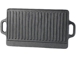 Rosenstein & Söhne Grillplatte:2er-Set Gusseiserne Wende-Platten Für Grill, Ofen Und Herd, 46 X 23 Cm -Rosenstein & Söhne Shop nc5781 2