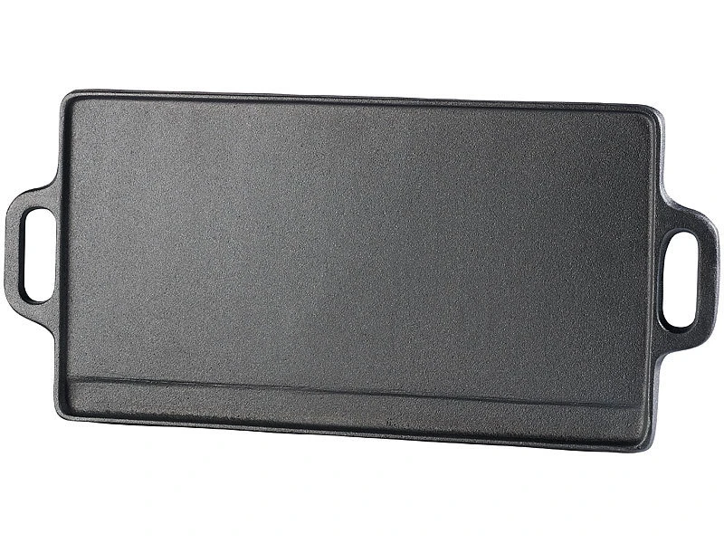 Rosenstein & Söhne Grillplatte Induktion:2er-Set Gusseiserne Wende-Grillplatten Für Grill & Ofen, 51 X 23,5 Cm 6 Rosenstein & Söhne Grillplatte Induktion:2er-Set Gusseiserne Wende-Grillplatten Für Grill & Ofen, 51 X 23,5 Cm – Bild 4