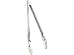 Rosenstein & Söhne Küchenzange:Rostfreie Grillzange Aus Chromstahl, Rundgezahnte Greifflächen, 30 Cm