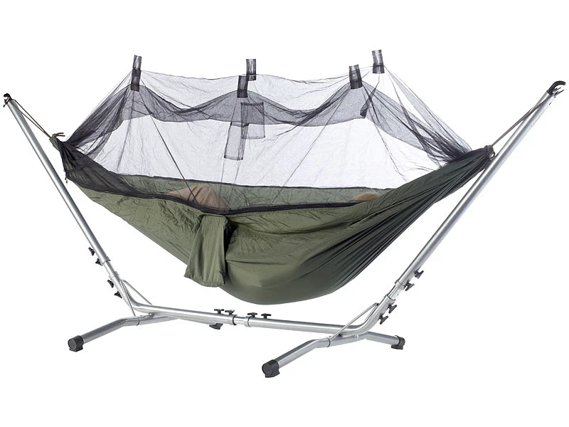 Semptec Hammock:2er-Set Hängematte Aus Fallschirmseide Mit Moskitonetz 4 Semptec Hammock:2er-Set Hängematte Aus Fallschirmseide Mit Moskitonetz – Bild 2