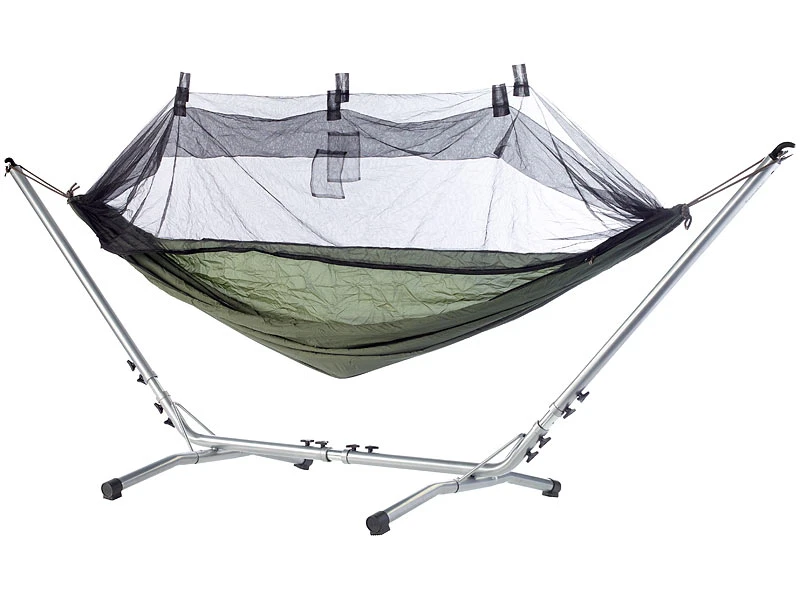 Semptec Hammock:2er-Set Hängematte Aus Fallschirmseide Mit Moskitonetz 6 Semptec Hammock:2er-Set Hängematte Aus Fallschirmseide Mit Moskitonetz – Bild 4