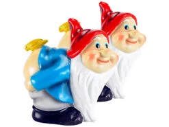 Lunartec Garten-Zwerge:2er Pack Kleiner Gartenzwerg "Malik", 14,5 Cm