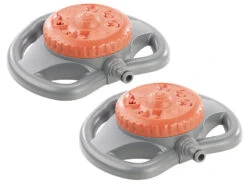 Royal Gardineer Sprinkler:2er-Set Kreis-Rasensprinkler, 8 Sprüh-Funktionen, Für Gartenschläuche