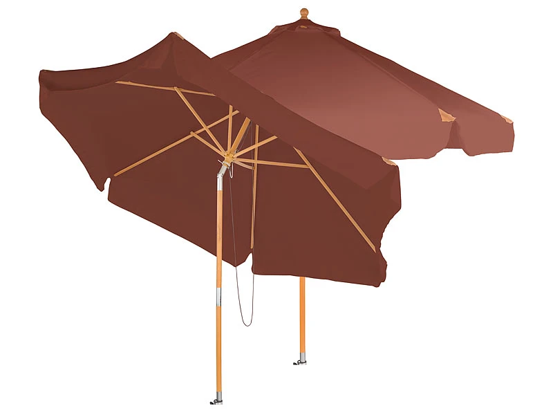 Royal Gardineer Sonnenschirm Knickbar:2er-Set Neigbare Sonnenschirme Mit Holzgestell, Ø 3 M, Taupe 3 Royal Gardineer Sonnenschirm Knickbar:2er-Set Neigbare Sonnenschirme Mit Holzgestell, Ø 3 M, Taupe