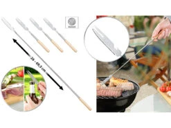 Infactory Besteck-Gabeln:4er-Set 3in1-Teleskop-Messer, Grillgabel & Flaschenöffner, Bis 69,5 Cm