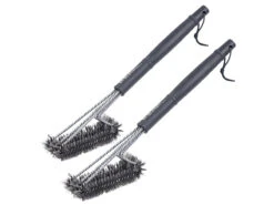 PEARL Reinigungsbürste:2er-Set 3-fach-Reinigungs-Bürste, Edelstahl, Für Grill, Küche U.v.m.