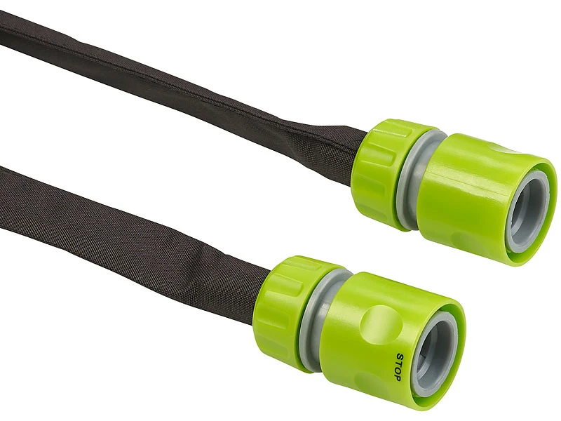 Royal Gardineer Wasserschlauch:Flacher Perlschlauch, Schnellanschluss-Kupplungen, Stopp-Ventil, 7,5 M 4 Royal Gardineer Wasserschlauch:Flacher Perlschlauch, Schnellanschluss-Kupplungen, Stopp-Ventil, 7,5 M – Bild 2