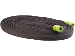 Royal Gardineer Tropfenschlauch:Flacher Perlschlauch, Schnellanschluss-Kupplungen & Stopp-Ventil, 30 M