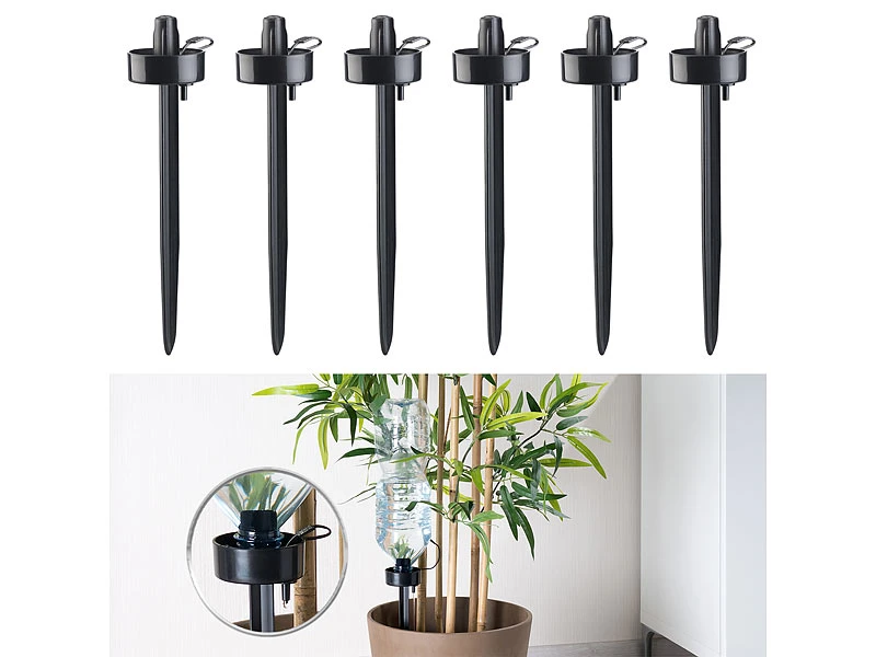 Royal Gardineer Topfpflanzenbewässerung:XXL Pflanzen-Bewässerungssysteme Mit 12 PET-Flaschen-Aufsätzen 5 Royal Gardineer Topfpflanzenbewässerung:XXL Pflanzen-Bewässerungssysteme Mit 12 PET-Flaschen-Aufsätzen – Bild 3