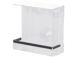 Royal Gardineer Futterhäuschen:2er-Set Vogel-Futterhäuser Aus Acryl, Je 2 Silos, Saugnapf-Befestigung -Rosenstein & Söhne Shop nx3209 0 1