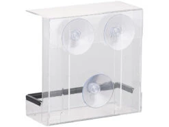 Royal Gardineer Futterhäuschen:2er-Set Vogel-Futterhäuser Aus Acryl, Je 2 Silos, Saugnapf-Befestigung -Rosenstein & Söhne Shop nx3209 1 1