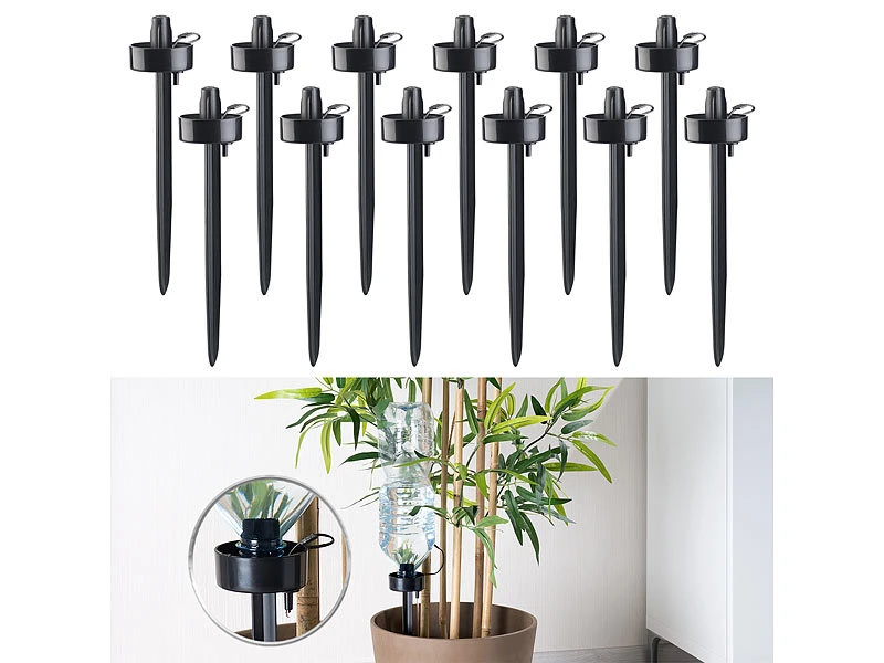 Royal Gardineer Topfpflanzenbewässerung:XXL Pflanzen-Bewässerungssysteme Mit 12 PET-Flaschen-Aufsätzen 3 Royal Gardineer Topfpflanzenbewässerung:XXL Pflanzen-Bewässerungssysteme Mit 12 PET-Flaschen-Aufsätzen