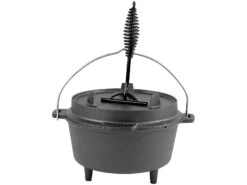 Rosenstein & Söhne Dutch Ofen:Dutch Oven Aus Gusseisen Mit Standfüßen, 2in1-Deckel & -Pfanne, 3 L -Rosenstein & Söhne Shop nx4769 5
