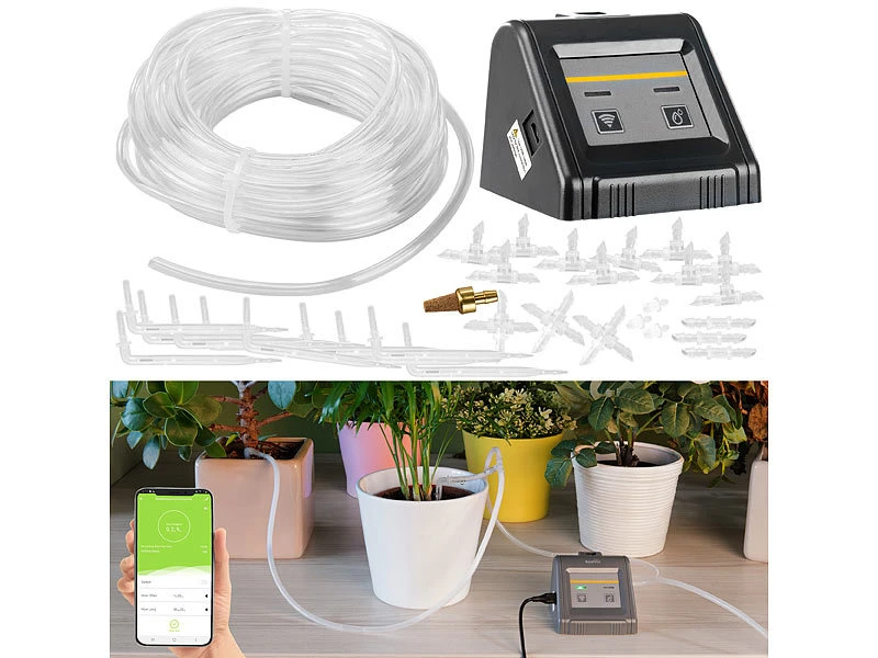 Royal Gardineer Urlaubsbewässerung:Automatische WLAN-Bewässerungsanlage BWC-20.app Für 10 Topfpflanzen 3 Royal Gardineer Urlaubsbewässerung:Automatische WLAN-Bewässerungsanlage BWC-20.app Für 10 Topfpflanzen