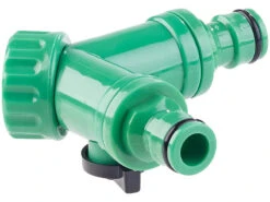 Royal Gardineer Schlauchkupplung:2-Wege-Wasserhahn-Adapter Mit 2 Ventilen Für Gartenschläuche -Rosenstein & Söhne Shop nx5849 0