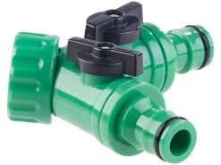 Royal Gardineer Gartenschlauch Verteiler:2-Wege-Wasserhahn-Adapter Mit 2 Ventilen Für Gartenschläuche, 3er-Set -Rosenstein & Söhne Shop nx5849 3 1