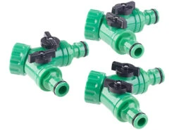 Royal Gardineer Gartenschlauch Verteiler:2-Wege-Wasserhahn-Adapter Mit 2 Ventilen Für Gartenschläuche, 3er-Set -Rosenstein & Söhne Shop nx5851 0