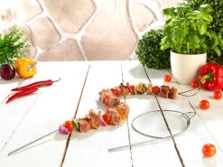 Rosenstein & Söhne Grillspiesse:Edelstahl Schaschlikdraht, 2er-Set