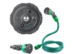 Royal Gardineer Gartenschlauch Dusche:3in1-Gartendusche, Rasensprinkler & Wassernebler, Fixierbarer Schlauch -Rosenstein & Söhne Shop nx6045 16