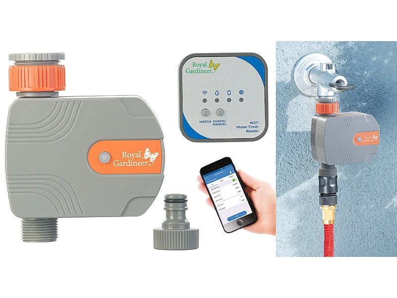 Royal Gardineer WLAN Gartenbewässerung:Bewässerungs-Computer Mit WLAN-Gateway Und Steuerung Per App 4 Royal Gardineer WLAN Gartenbewässerung:Bewässerungs-Computer Mit WLAN-Gateway Und Steuerung Per App – Bild 2