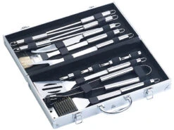 Rosenstein & Söhne Grillset:14-teiliges Edelstahl-Grillbesteck-Set, Aluminium-Koffer, Grillbürste -Rosenstein & Söhne Shop nx6805 2