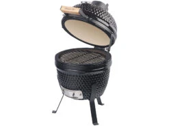 Rosenstein & Söhne Keramikgrill:2in1-Kamado-Keramik-Kugelgrill & Smoker, Thermometer, Lüftung, Ø 27 Cm -Rosenstein & Söhne Shop nx6826 7