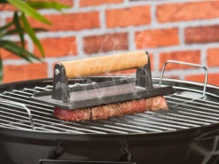 Rosenstein & Söhne Grillpresse:2er-Set BBQ-Fleischbeschwerer & Burgerpressen, Emailliertes Gusseisen -Rosenstein & Söhne Shop nx6829 5 1
