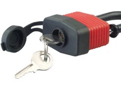 AGT Fahrradschloss Kabel:2er Pack Wetterfestes Profi-Stahlseil Mit Vorhängeschloss, 5m, Ø 1cm -Rosenstein & Söhne Shop nx7098 2