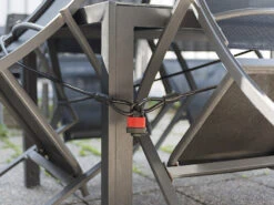 AGT Fahrradschloss Stahlseil:Wetterfestes Profi-Stahlseil Mit Vorhängeschloss, Ummantelt, 5m, Ø 1cm -Rosenstein & Söhne Shop nx7098 6 1