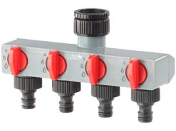 Royal Gardineer Magnetventil:Bewässerungscomputer Mit 4-Wege-Verteiler, Regensensor & Magnet-Ventil -Rosenstein & Söhne Shop nx7364 1 1