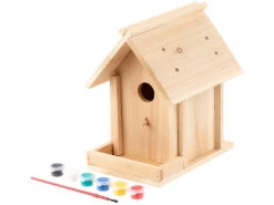 Royal Gardineer Vogelhäuschen:Nistkasten-Bausatz Aus Echtholz, Mit Balkon Und 6-teiligem Farben-Set -Rosenstein & Söhne Shop nx7501 1