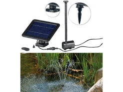 Royal Gardineer Solarpumpe:Teich- Und Springbrunnen-Pumpe Mit 2-Watt-Solarpanel Und Akkubetrieb