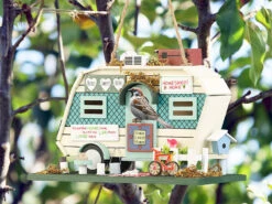Royal Gardineer Wohnwagen Vogelhaus:Nistkasten In Wohnwagen-Optik Aus Holz, Mit Farbenfrohen Details -Rosenstein & Söhne Shop nx8331 5