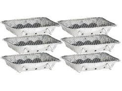 Infactory Einweggrill:6er-Set Handliche Einweg-Grills Mit 500 G Kohle Je Grill Und Anzünder