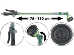 Royal Gardineer Giesstab:Teleskop-Gießstab, 9 Sprühfunktionen, Regelbarer Wasserfluss, 110 Cm