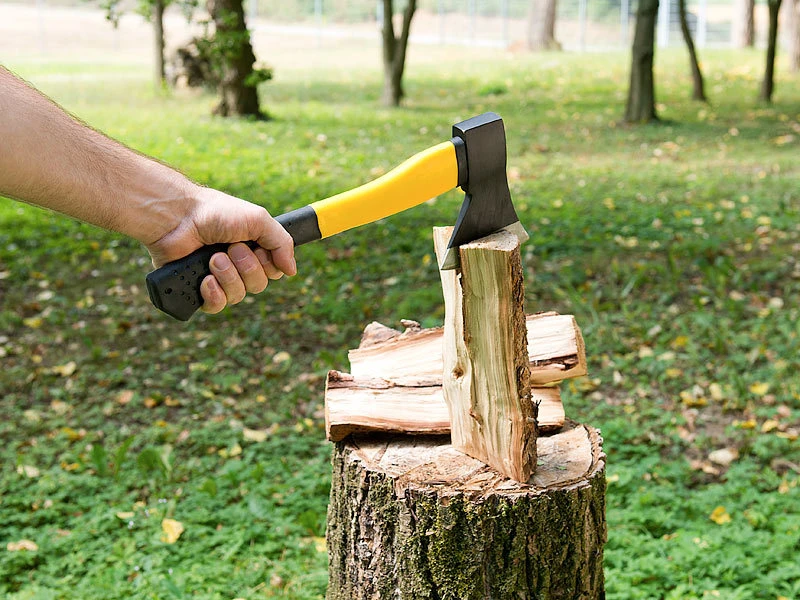 Semptec Holzspalter-Axt:2er-Set Universal-Beile Mit Fiberglas-Stiel & Gummiertem Griff, 600 G 5 Semptec Holzspalter-Axt:2er-Set Universal-Beile Mit Fiberglas-Stiel & Gummiertem Griff, 600 G – Bild 3