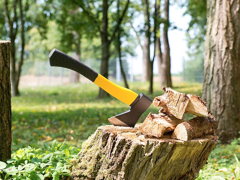 Semptec Holzspalter-Axt:2er-Set Universal-Beile Mit Fiberglas-Stiel & Gummiertem Griff, 600 G 6 Semptec Holzspalter-Axt:2er-Set Universal-Beile Mit Fiberglas-Stiel & Gummiertem Griff, 600 G – Bild 4