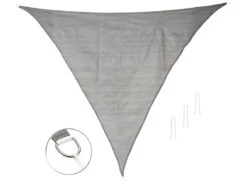 Royal Gardineer UV-Sonnen-Schutze:Sonnensegel Für Terrasse Und Garten, Dreieckig, 3 X 3 X 3 M, Grau