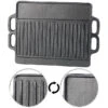 Rosenstein & Söhne Grillplatte:2er-Set Gusseiserne Wende-Platten Für Grill, Ofen Und Herd, 46 X 23 Cm -Rosenstein & Söhne Shop nx9841 3