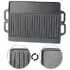 Rosenstein & Söhne Grillplatte Induktion:2er-Set Gusseiserne Wende-Grillplatten Für Grill & Ofen, 51 X 23,5 Cm -Rosenstein & Söhne Shop nx9842 3