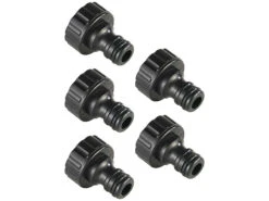 Royal Gardineer Wasserhahnadapter:5er-Set 3/4"-Wasserhahn-Adapter Für Gartenschläuche Mit Klickanschluss