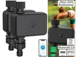 Royal Gardineer Bluetooth Ventil:2er-Set Programmierbarer Bewässerungscomputer Mit Bluetooth 5 & App