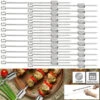 Rosenstein & Söhne Lagerfeuer-Grillspieße:24er-Set XXL-Edelstahl-Grillspieße Mit Schiebemechanismus, Je 34 Cm