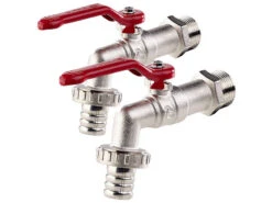 Royal Gardineer Wasserhahn Metall:2er-Set Wasserhähne Mit Kugelauslaufventil Und 3/4-Zoll-Anschluss